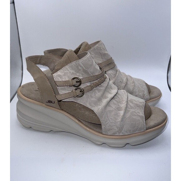 Jambu Orlando Wedge Sandal Shoes Womens Size 10 Beige Comfort Casual - Picture 1 of 12